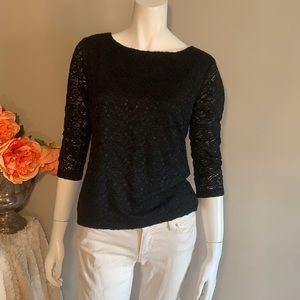 Talbots stretch lace top SP